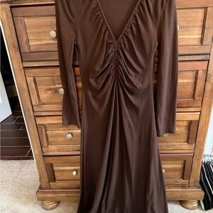 FRNCH Chocolate Long Sleeve Dress